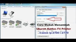 Caranya yaitu dengan memasukkan ukuran kertas f4 melalui menu control panel. Cara Mudah Menambah Ukuran Kertas F4 Printer Canon Ip 2700 2770 Youtube