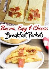 Bacon Egg And Cheese Breakfast Pockets Copycat Bacon Egg And Cheese Hot Pockets Recipe Bacon Egg And Cheese Breakfast Recipes Easy Breakfast