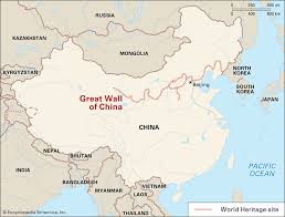 The history map reveals its. Great Wall Of China Definition History Length Map Location Facts Britannica