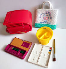 ミニチュア 昭和レトロ ぼくの小学校 リーメント どきどき新学期 ランドセル 　ガチャ 絵の具セット　ドールハウス　えんぴつ　文房具　　