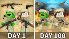 Mikey and JJ Survived 100 Days As Army in Minecraft (Maizen ...