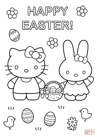 Printable hello kitty eggs bunny easter coloring page. Hello Kitty With Easter Bunny Coloring Page From Hello Kitty Category Select From 29179 Printable Cra Hello Kitty Coloring Kitty Coloring Kitty Coloring Pages