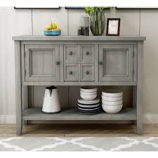 3.2 out of 5 stars 6. Buffet Cabinet Sideboard 46 Dining Room Console Table W 4 Storage Drawers 2 Cabinets 1 Bottom Shelf Buffet Server Cabinet Kitchen Console Table Home Furniture Side Cabinet Antique Grey From Walmart Accuweather Shop