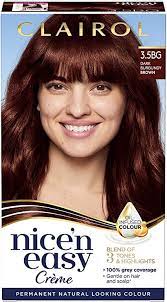 Keep out of reach of children. Clairol Nice N Easy Creme Natural Looking Oil Infused Permanent Hair Dye 3 5bg Dark Burgundy Brown Amazon Co Uk Beauty
