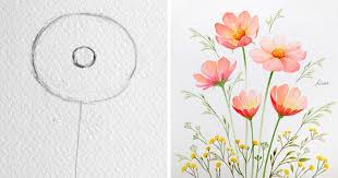 Korean Artist Uploads Step By Step Tutorials On How To Draw Beautiful Flowers Bored Panda Here presented 60+ hand holding flower drawing images for free to download, print or share. to draw beautiful flowers