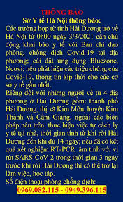Jul 03, 2021 · chiều 3.7, trung tâm kiểm soát bệnh tật (cdc) hải phòng thông tin về 2 ca dương tính ghi nhận sau 3 lần xét nghiệm. Thong Bao Má»›i Nháº¥t Nhá»¯ng TrÆ°á»ng Há»£p Nao Tá»« Háº£i DÆ°Æ¡ng Trá»Ÿ Vá» Ha Ná»™i Pháº£i Cach Ly Tin Tá»©c