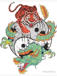 Tiger Dragon Yin Yang" Greeting Card by FortuneCookieTs | Redbubble
