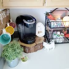 An ideal place for it is at or just above counter height. Coffee Bar Ideas Kitchen Counter Coffee Bar Ideas For Small Spaces Keurig Smallspaces Coffee Station Home Coffee Stations Coffee Bar Ideas Kitchen Counter