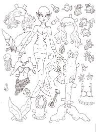 Mermaid Black And White Miss Missy Paper Dolls Paper Dolls Paper Dolls Printable Coloring Books