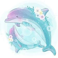 Cute Little Dolphin With Watercolor Effect Watercolor Love Kids Png And Vector With Transparent Background For Free Download In 2021 Baby Animal Drawings Dolphin Drawing Dolphin Art