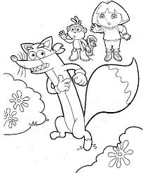 Dora And Boots With Swiper Coloring