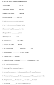 Our 4th grade prepositions worksheets help young learners determine … Worksheet On Prepositions For Class 4 Brainly In