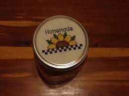 Check spelling or type a new query. Cross Stitched Mason Jar Lid Mason Jar Lid Ideas Jar Lid Ideas Cross Stitch