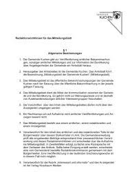 Die erste urkundliche erwähnung ist von 1363, als die gebrüder von kappel das halbe dorf an die herren von hundelshausen und ein weiteres viertel des dorfes und des gerichts „kuchen an die von schlutwinsdorf verkauften, die es 1383 zu einem viertel an den. Richtlinien Gemeinde Kuchen