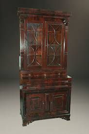 It has been restored and repainted with milk paint measure: Furniture Home Living Antique Secretary Desk Bookcase Mahogany Empire 19th Century