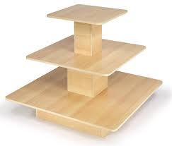 48 X 48 Tiered Display Table W 3 Shelves Square Maple Flooring Sale Tiered Table Display Display