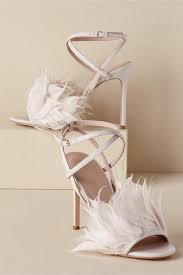 Annette Feather Heels From Bhldn Feather Shoes Feather Heels Designer Wedding Shoes