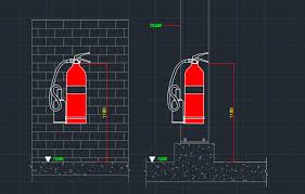 A fire extinguisher is an active fire protection device used to extinguish or control small fires, often in emergency situations. Fire Extinguisher Cad Block And Typical Drawing