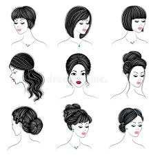 Thick braids are among the easiest short hairstyles for wavy hair. Collection Of Heads Of Cute Ladies Girls Show Female Hairstyles For Short Long And Medium Hair Women Are Fashionable Beautiful Stock Illustration Illustration Of Head Love 146232297