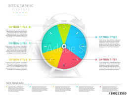 Alarm Clock 5 Step Business Process Pie Chart Infographics