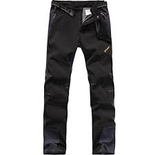 Flygaga Homme Pantalon Softshell Double Polaire Coupe Vent Impermeable Outdoor Sport Camping Randonnee Trekking Pantalon Coupe Vent Vetement Randonnee Pantalon