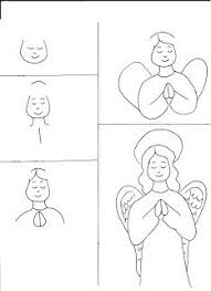 Art Class Ideas Draw A Simple Angel Easy Christmas Drawings Angel Drawing Christmas Drawing