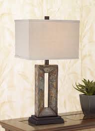 Tahoe Small Rectangular Slate Table Lamp 5y311 Lamps Plus Rustic Table Lamps Slate Table Lamp Small Table Lamp