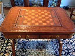 Maitland Smith English Regency Burl Walnut Pedestal Game Table Chess Backgamon Table Games Maitland Smith Chess Board