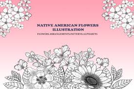 Native american paintings capture images both historic and modern related to the indigenous peoples of the americas. Native American Flowers Illustration 322754 Illustrations Design Bundles