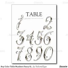 Any Color Table Numbers Fancy Silver Zazzle Com In 2020 Numbers Typography Fancy Numbers Number Fonts
