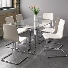 Silverado 72 Rectangular Dining Table Cb2 Glass Dining Room Sets Contemporary Glass Dining Room Chrome Dining Table