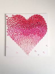 Butterfly Heart Red Pink Ombre Canvas Handmade Art Wall Etsy Handmade Art Butterfly Paper Art 3d Butterfly Art Paper crafts tutorial on handmade home decor: butterfly heart red pink ombre canvas