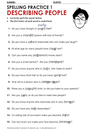 Describing People Spelling Worksheet Describing People 1 Vocabulary Esl English Phrases Personality Adjectives English Vocabulary Words Learn English Words