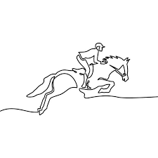 Continuous One Line Drawing Horse And Rider On Horseback Logo Black And White Vector Illustration Vector Horse Silhouette Illustration Png Transparent Clip Animal Line Drawings Line Drawing Face Line Drawing