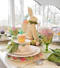 Every detail of your easter table set when i think about a table setting for easter, i prefer to keep it simple, tasteful, and harmonious. A Spring Table Setting With The Easter Bunny Between Naps On The Porch