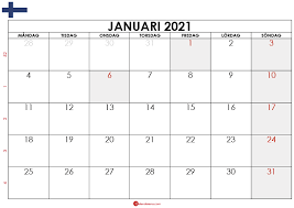 Är det agendan för dig? Kalender Januari 2021 Inklusive Veckonummer