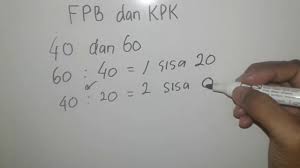 Kpk dari 12 dan 30 adalah a. Menentukan Fpb Dan Kpk 40 Dan 60 Dengan Metode Euclids Youtube