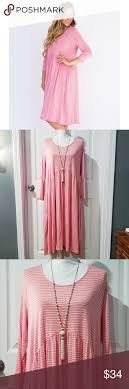 Nwt Agnes Dora Oakley Dress Pink White Stripe Nwt