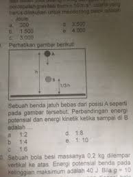 Sebuah Benda Jatuh Bebas Dari Posisi A Seperti Gambar Perbandingan Energi Potensial Dan Energi Brainly Co Id