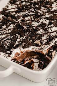 Use an offset spatula to spread the pudding in an even layer over the cream cheese mixture. Layered Oreo Pudding Dessert Butter With A Side Of Bread