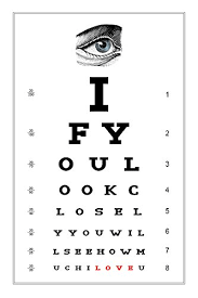 Amazon Com Lucca Paperworks Eye Chart Love Card 5 X 7 1