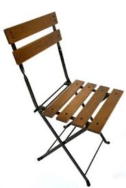 19th Century Reproduction French Bistro Cafe Folding Side Chair Chestnut Slats Chair French Bistro Backyard Furniture