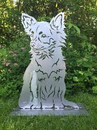 Rostfigur Edelrost Gartenfigur Langhaar Chihuahua Hohe 60 Cm Hund Terma Stahldesign De Gartenfiguren Edelrost Chihuahua