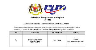 Sesi libat urus biro pengaduan awam negeri sabah (bpa sabah) dan unit integriti negeri sabah (uins) bersama jabatan air negeri sabah (jans). Jawatan Kosong Di Jabatan Penyiaran Malaysia Kkmm 200 Kekosongan Seluruh Negeri Jobcari Com Jawatan Kosong Terkini