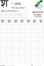 hindi alphabet practice worksheet