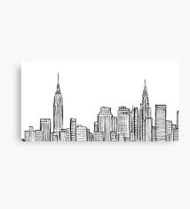 Chicago Skyline Outline Canvas Print By Emmybdesigns Canvas Prints Chicago Skyline Canvas