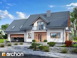 Grafitowy dach do tego jasnoszara elewacja z wstawkami z szarego klinkieru ( z białymi fugami) i wnękami w czerwonym kolorze. Jak Wykonczyc Elewacje Wybierz Kolory Domu Archon