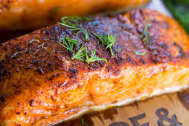 Place the rubbed salmon on the hot plank; Cedar Plank Oven Salmon Recipe For Perfection