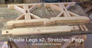 Farmhouse Trestle Table Diy Kit Made To Order Diy Table Trestle Table Woodworking Patterns
