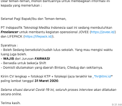 Website lowongan kerja terbesar di indonesia. Mari Menabung On Twitter Lokercot Anak Farmasi Yang Mo Jadi Freelancer Di Jovee Lifepack Silakan